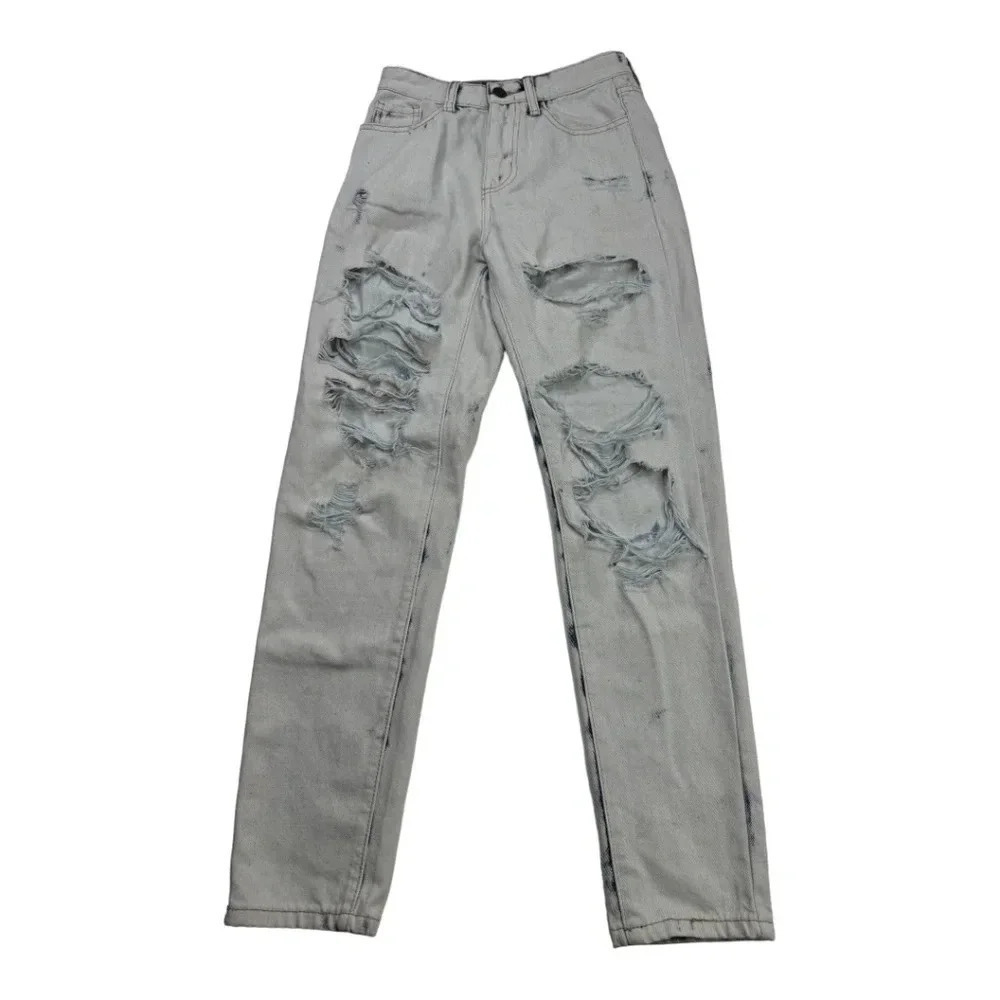 Skinny Fries Distressed Mom Jeans